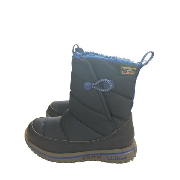 L.L.Bean Kids Size 11 Navy Faux Fur Lining Primaloft Insulation Winter Boots - Picture 2 of 7